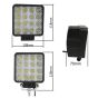 Allextreme EX16FW2P 16 LED Fog Light Waterproof Square Led Flood Lamp Offroad Driving Work Light for Bikes Cars and Motorcycle (48W, White Light)