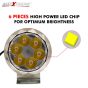 Allextreme EX6FLD2 6 LED Round Fog Light Spot Beam Driving Lamp Universal for Motorcycle, Car, SUV and Bikes (15W, White Light, 2 PCS)