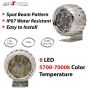 Allextreme EX6FLT2 6 LED Round Fog Light with Switch Spot Beam Driving Lamp Universal for Motorcycle, Car, SUV and Bikes (15W, White Light, 2 PCS)