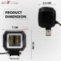 Allextreme EX3HW1W 2.5 Inch Square White Fog Light with White Halo Angel Eye Ring for Bike Motorcycle Car and Off Road SUV (20W, 1 Pc)