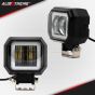 Allextreme EX3HW1W 2.5 Inch Square White Fog Light with White Halo Angel Eye Ring for Bike Motorcycle Car and Off Road SUV (20W, 1 Pc)