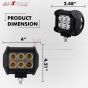 Allextreme EX6LD2F Waterproof 6 LED Fog Light Combo Beam Waterproof Heavy Duty Work Lamp for Motorcycle Bike Car and SUV (18W, White & Yellow, 2 PCS)