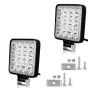 Allextreme EX16WY02 16 LED Square Fog Light 4 Inch Waterproof Driving Spot Lamp for Car, Motorcycle (48W, White & Amber) (PACK - 2)