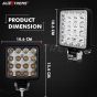 Allextreme EX16WY02 16 LED Square Fog Light 4 Inch Waterproof Driving Spot Lamp for Car, Motorcycle (48W, White & Amber) (PACK - 2)