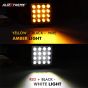 Allextreme EX16WY02 16 LED Square Fog Light 4 Inch Waterproof Driving Spot Lamp for Car, Motorcycle (48W, White & Amber) (PACK - 2)