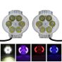 Allextreme EX6FO2P 6 LED Oval Fog Light Waterproof 7/8 Inch Handlebar Mirror Mount Headlamp for Electric Bike Scooter Motorcycle (12W, Multicolor Light, 2 PCS)