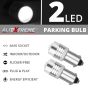 Allextreme EXBA9DW BA9S 2 PCS LED Parking Light 1 W Super Bright White 2 SMD Car Interior License Plate Wedge Dome Trunk Dashboard Bulb for Car Bike and Motorcycle (White)