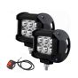 Allextreme EX6L2WS Waterproof 6 LED Fog Light Combo Beam Waterproof Heavy Duty Work Lamp With On/Off Switch for Motorcycle Bike Car and SUV (18W, White & Yellow, 2 PCs)