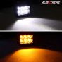Allextreme EX6L2WS Waterproof 6 LED Fog Light Combo Beam Waterproof Heavy Duty Work Lamp With On/Off Switch for Motorcycle Bike Car and SUV (18W, White & Yellow, 2 PCs)