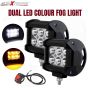 Allextreme EX6L2WS Waterproof 6 LED Fog Light Combo Beam Waterproof Heavy Duty Work Lamp With On/Off Switch for Motorcycle Bike Car and SUV (18W, White & Yellow, 2 PCs)