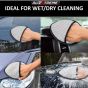 Allextreme EXMFRN1 Double-Sided Microfiber Car Washing Mitt Reusable Duster Glove for Wet/Dry Applications (Random Colors, 1 Pc)