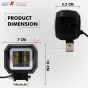 Allextreme EX3HR2W 2.5 Inch Square White Fog Light with Red Halo Angel Eye Ring for Bike Motorcycle Car and Off Road SUV (20W, 2 Pcs)