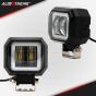 Allextreme EX3HR2W 2.5 Inch Square White Fog Light with Red Halo Angel Eye Ring for Bike Motorcycle Car and Off Road SUV (20W, 2 Pcs)
