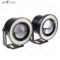 AllExtreme EX3WE2P 3 Inches Universal Car Projector LED Fog Light COB Halo White Angel Eye Rings for Cars (10W, 2 PCS)
