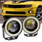 AllExtreme EX3WE2P 3 Inches Universal Car Projector LED Fog Light COB Halo White Angel Eye Rings for Cars (10W, 2 PCS)