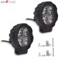 Allextreme EX4F3I2 4 LED Round Fog Light Waterproof 3 inches Lamp with Mounting Stand for Motorcycle Car ATV Jeep 4x4 Tractor Off Road (12W, White Light, 2 PCS)
