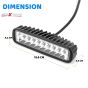 Allextreme EXF18W2 18 LED Fog Light Waterproof 6 inch Dual Row CREE LED Flood Beam Work DRL Lamp for Bikes Cars & Motorcycles (Pack of 2)