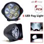 Allextreme EX06L3T 6 LED Fog Light White Light Waterproof Mirror Mount Driving Work Lamp for Motorcycles and Cars (10W, 2 PCs)