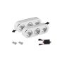 Allextreme EX3LSL1 3 LED Flash Strobe Lamp Police Emergency Warning Light for Motorcycle Cars and Bike (9W, Red & Blue, Set of 1)