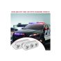 Allextreme EX3LSL1 3 LED Flash Strobe Lamp Police Emergency Warning Light for Motorcycle Cars and Bike (9W, Red & Blue, Set of 1)