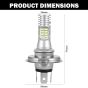 Allextreme EXM11R1 H4 High Brightness COB LED Headlight Bulb 1200LM Waterproof Head Lamp Bulb for Cars and Motorcycles (9W, White Light, 1 PC)