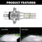 Allextreme EXM11R1 H4 High Brightness COB LED Headlight Bulb 1200LM Waterproof Head Lamp Bulb for Cars and Motorcycles (9W, White Light, 1 PC)