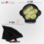 Allextreme EX12RLW 6 LED Fog Light White Light Waterproof Mirror Mount Driving Work Lamp with Switch and Mounting Holes for Motorcycles and Cars (9W, 2 PCS)