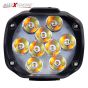 Allextreme EXSLNLED Imported 9 LED Fog Light Spot Beam Water-Resistant Heavy Duty Pod Driving Work Lamp With Switch For Motorcycle Bike Car (15W, White & Amber, 2 Pcs)