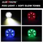 Allextreme EX9F2RS 9 LED Fog Light with Red Green Blue Beads Waterproof White Spot Beam Driving Lamp with Handlebar Switch for Motorcycle Bike Car SUV (20W, 2 PCS)