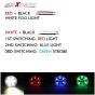 Allextreme EX9F2RS 9 LED Fog Light with Red Green Blue Beads Waterproof White Spot Beam Driving Lamp with Handlebar Switch for Motorcycle Bike Car SUV (20W, 2 PCS)
