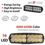 Allextreme EXL23S2 Imported Universal 16 LED Fog Light Off/On Road Driving Work Lamp with 7/8 Inch Handlebar Switch for Bike Cars(24W, White Light, 2 PCS, 6 Months Warranty)