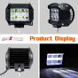 Allextreme EX5D6S2 6 LED Fog Light Waterproof 5D Spot Beam Work Lamp with Handlebar Switch for All Bike Cars SUV and Motorcycles (18W, White Light, 2 PCS)