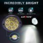 Allextreme EX9LWS2 9 LED Mirror Mount Fog Light Adjustable Angle Spot Beam Waterproof Driving Lamp with Handlebar Switch for Motorcycle Cars and Bike (18W, White Light, 2 Pcs)
