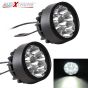 Allextreme EX9LWS2 9 LED Mirror Mount Fog Light Adjustable Angle Spot Beam Waterproof Driving Lamp with Handlebar Switch for Motorcycle Cars and Bike (18W, White Light, 2 Pcs)