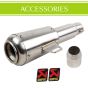 AllExtreme EXEMSL2 51mm Inlet Universal Exhaust Muffler Silencer for Street Sports Dirt Bike and Motorcycles (Silver)
