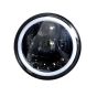 Allextreme EX7IL99 75W 8 LED Round Headlight with Full Ring Tricolor DRL Angel Eyes & Hi/Low Beam Compatible with Royal Enfield, Jeep & Harley Davidson (7 Inch, Pack of 1)