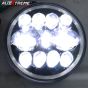 Allextreme EX7SB22 11 LED 7 Inch Round Headlight with Full Ring Tricolor DRL Angel Eyes & Hi/Low Beam Compatible with Royal Enfield, Jeep & Harley Davidson (75W, Pack of 1)