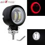 Allextreme EX3IHR1 3 Inch Round White Fog Light with Red Halo Angel Eye Ring for Bike Motorcycle Car & Off Road SUV (20W, 1 Pc), red & white