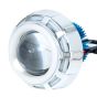 Allextreme EXPL2BW High Intensity Led Projector Lamp Stylish Dual Ring COB LED Headlight with Hi/Low Beam and Flasher Function for All Bikes (Blue & White, 15W)