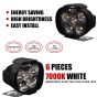 Allextreme EXL3FWS Universal LED Fog Light Driving Work Lamp for Bike Cars and Motorcycle (6 Led, 2Pcs With Switch)