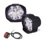 Allextreme EXL5FWS Imported 9 LED Fog Light Spot Beam Waterproof Pod Driving Work Lamp with Switch for Motorcycle Bike Car and SUV (15W, White Light, 2 PCS, 6 Months Warranty)