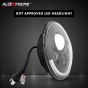 Allextreme EXHL7IP1 7 Inch Half Ring H4 H13 LED Headlight with DRL, High/Low Beam and Halo Ring Angel Eyes for Motorcycles and Cars (70W, White Light, 1 PC)