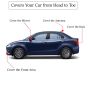 Allextreme D7005 Car Body Cover Compatible with Maruti Suzuki Dzire Custom Fit Dustproof UV Heat Resistant Indoor Outdoor Body Protection (Blue-Silver with Mirror)