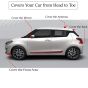 Allextreme SF7005 Car Body Cover Compatible with Maruti Suzuki Swift Custom Fit Dustproof UV Heat Resistant Indoor Outdoor Body Protection (Blue & Silver with Mirror)