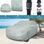 Allextreme I7003 Car Body Cover Compatible with Hyundai Elite i20 Custom Fit Dustproof UV Heat Resistant Indoor Outdoor Body Protection (Silver with Mirror)
