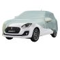 Allextreme SF7003 Car Body Cover Compatible with Maruti Suzuki Swift Custom Fit Dustproof UV Heat Resistant Indoor Outdoor Body Protection (Silver with Mirror)