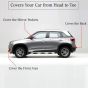 Allextreme BZ7007 100% Tested Waterproof Car Body Cover Compatible with Maruti Suzuki Brezza Custom Fit Dustproof UV Heat Resistant Indoor Outdoor Body Protection (Reflective Silver with Mirror)