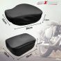Allextreme PU Leather Seat Cover with Anti Skid Split Cushion Reinforced Stitching Dust Water Resistant for 350cc & 500cc Bullet Classic Models (Black, Model - 24)