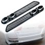 AllExtreme EX3DCR2 Car Double Cylinder Exhaust Sticker 3D Simulation Grid Tail Pipe Rear Bumper Vent Fender Styling Decal for All SUVs (2 Pcs)