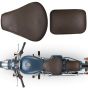 Allextreme EXPSC03P PU Leather Front & Back Bike Seat Cover Motorcycle Cushion Coverage Durable Stitching with Easy Installation - (Brown & Beige)